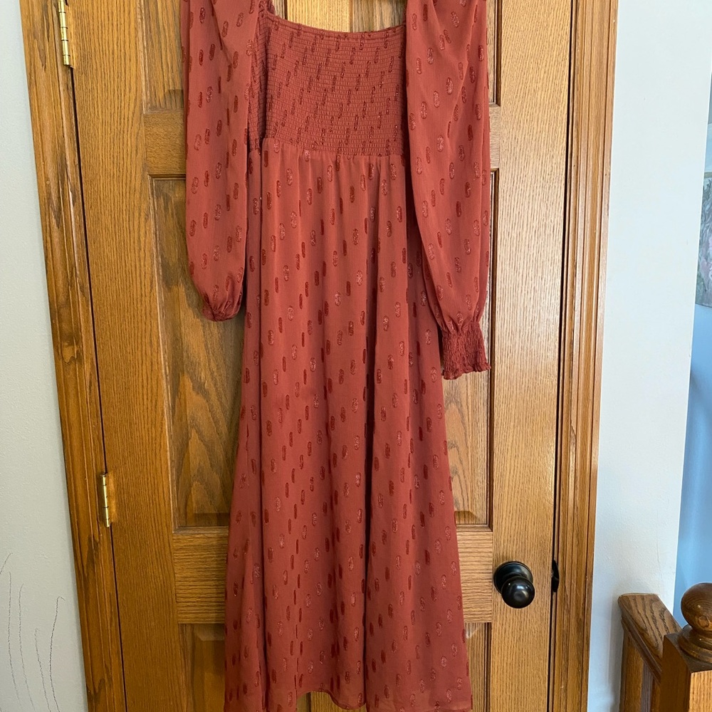 Elegant Rust Red Dress